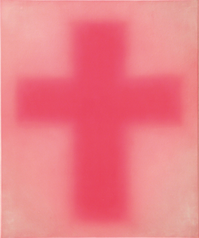 pink cross o.c. 60,5x50,5cm. 2002