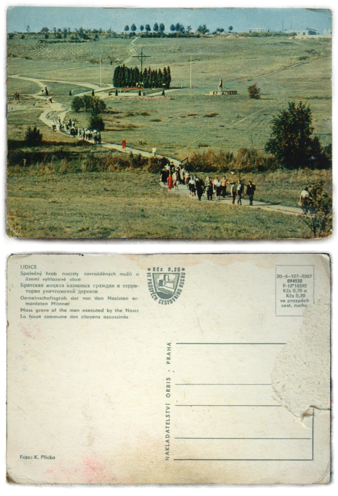 Lidice,  the original postcard 2003 back+front