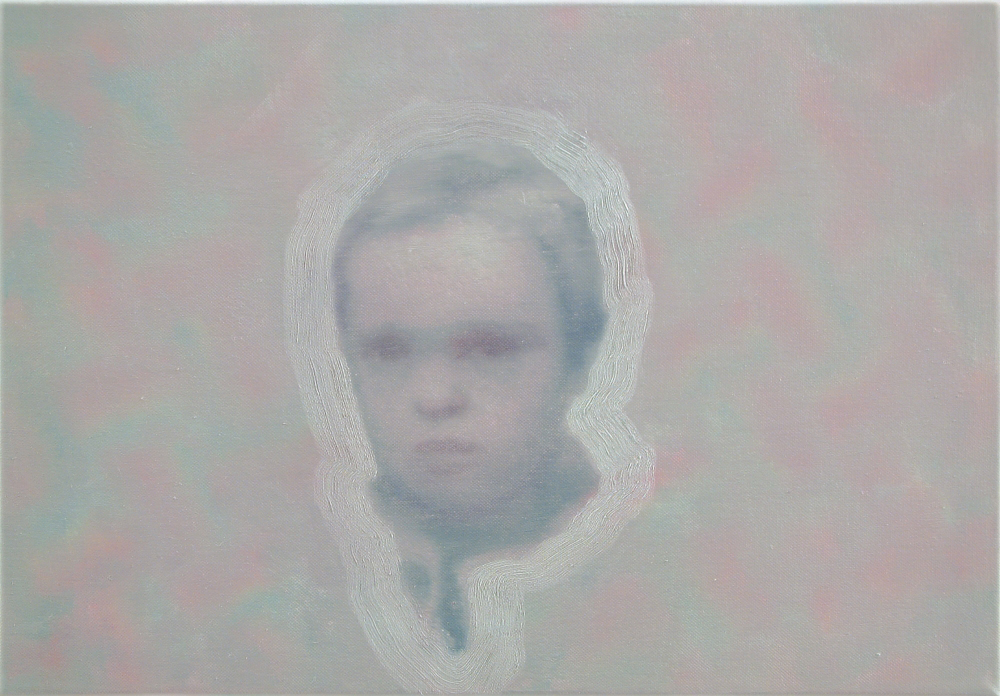 childhead in wrapper o,c. 35x50cm. 2006
