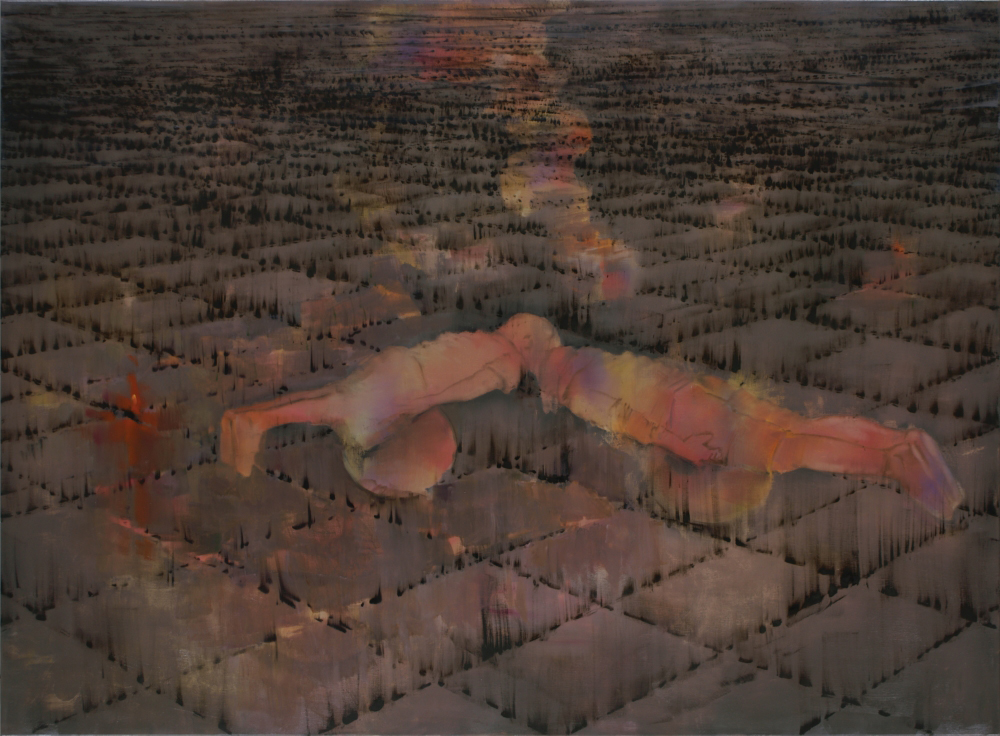 attila szucs, bubbleplanking, oil on canvas, 140x190cm 2012