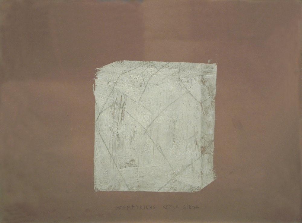 geometrical rose's gravestone, paper, mix. tech. 29,5x40cm. 1993