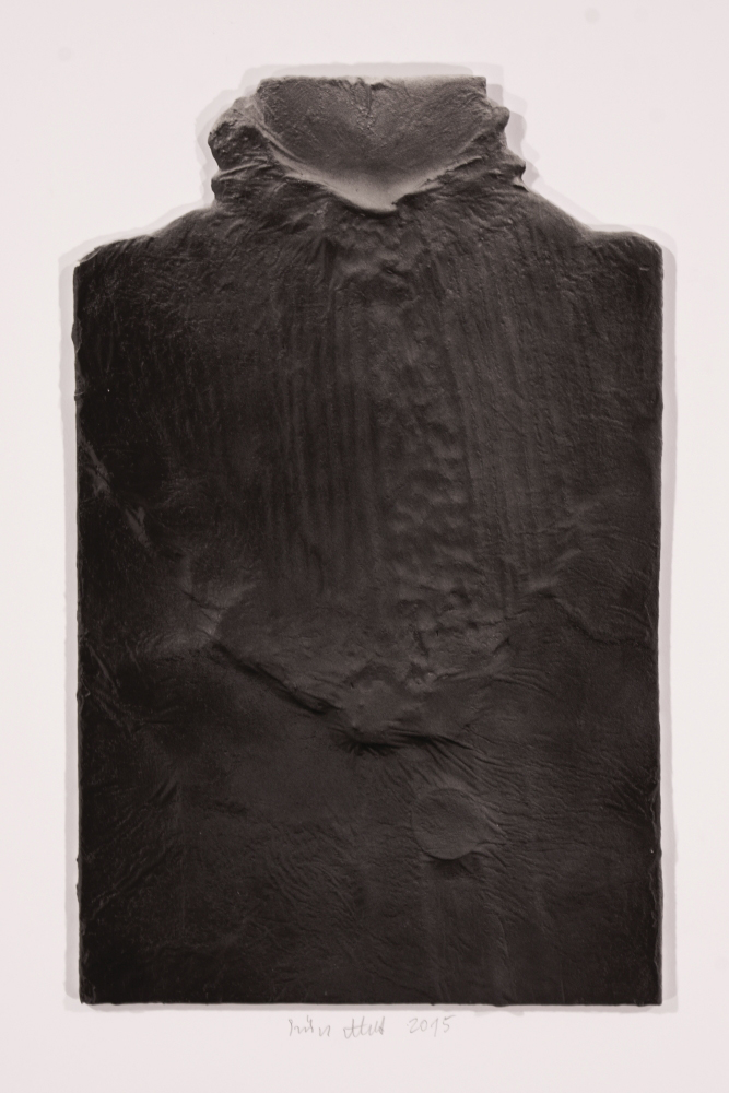 attila szucs, bust study, plaster, gesso, acrylic on board, 40,5x25,5cm. 2015