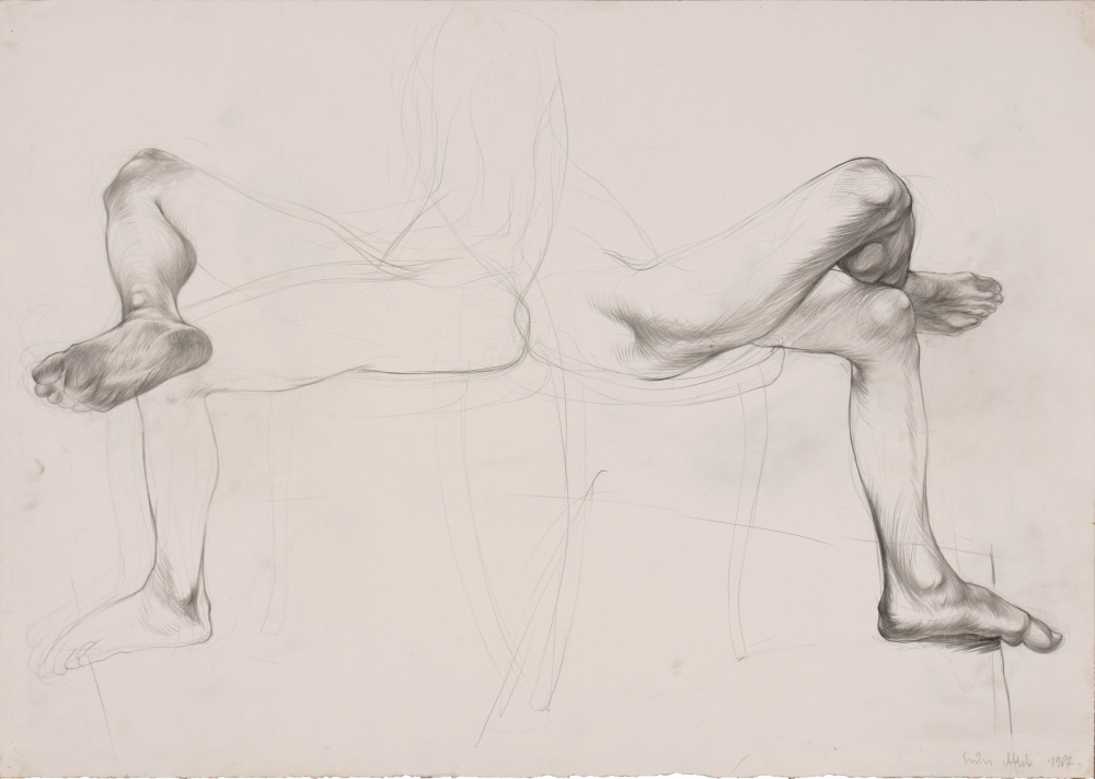 Attila Szucs study, 43x61cm 1987