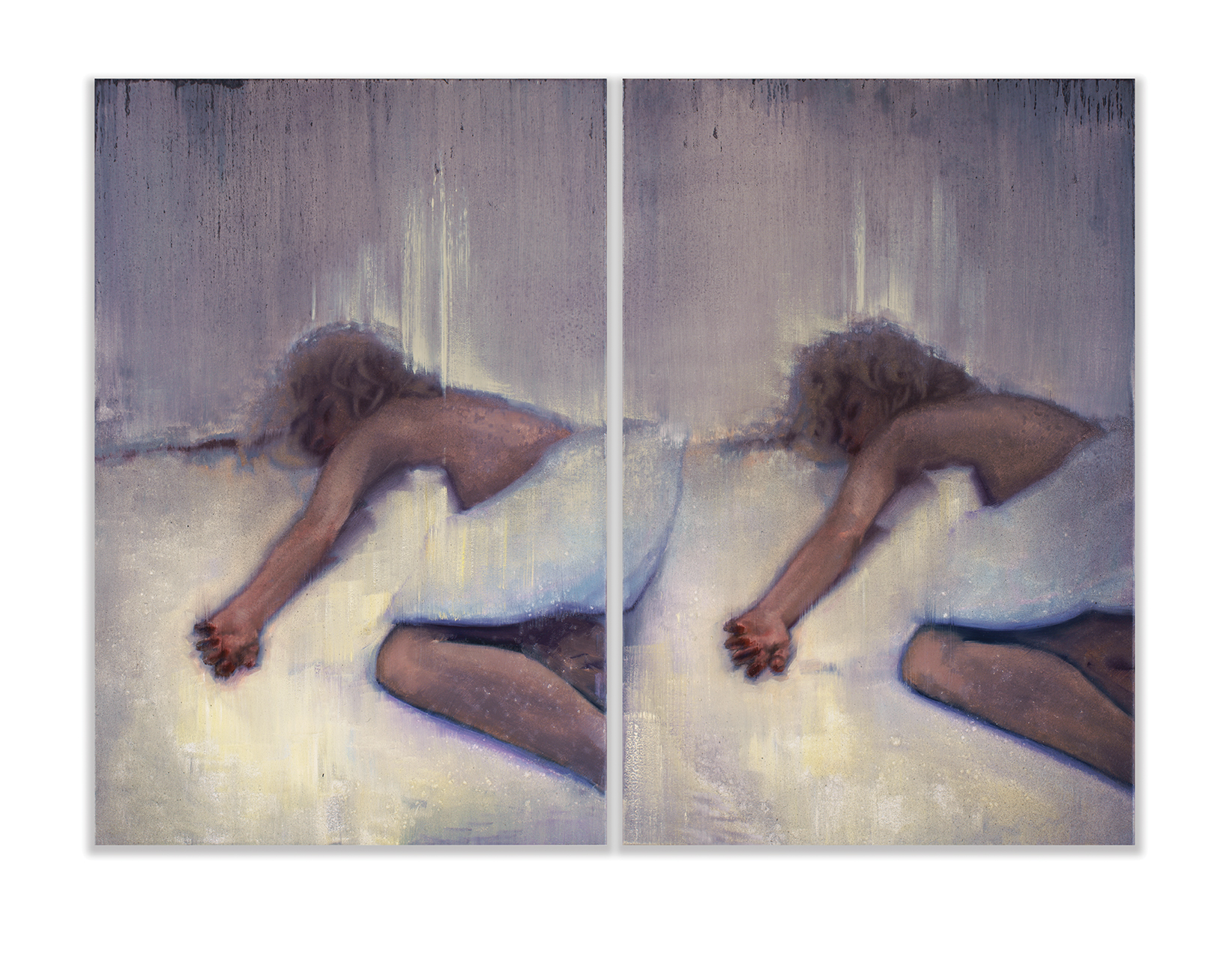 Disintegration Loop, Marilyn Monroe, diptich.  2016, oil on canvas, 90x120 cm