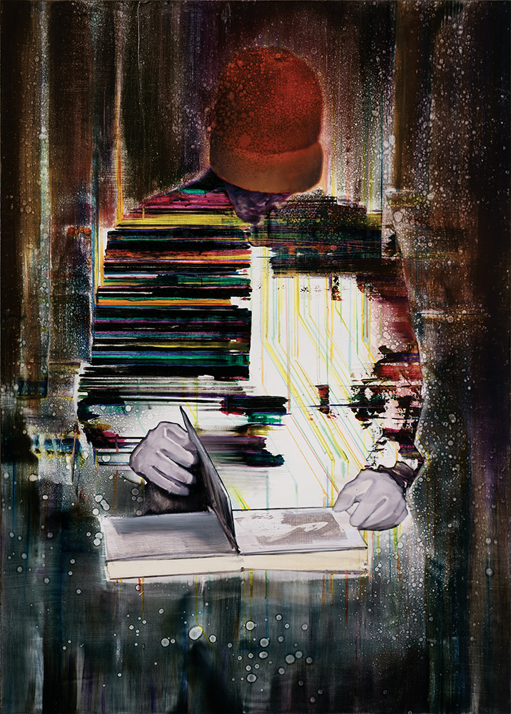 the book, oil on gesso on plywood, 140x100cm. 2018