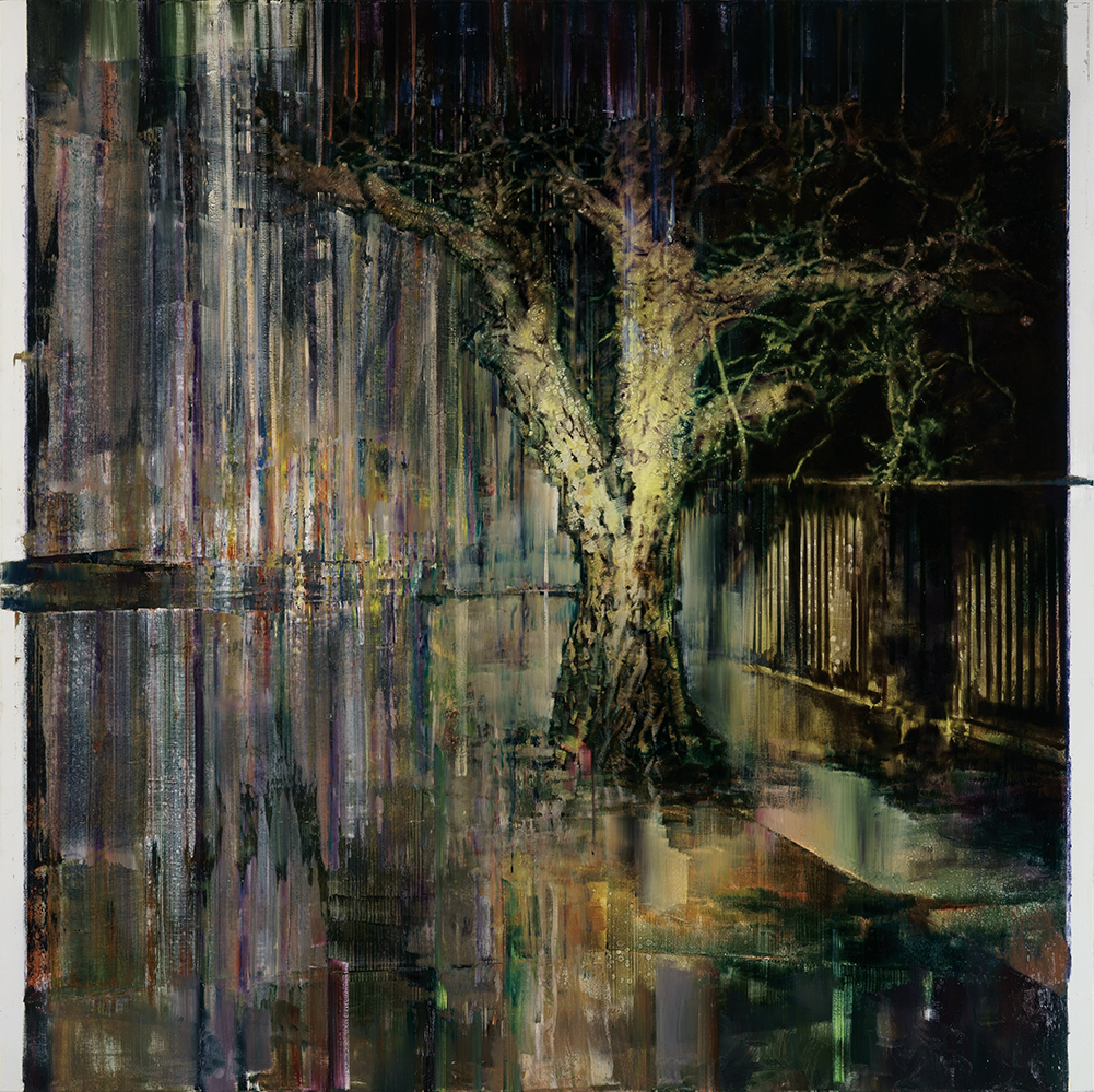 the midnight tree, oil on canvas, 200x200cm. 2018-19