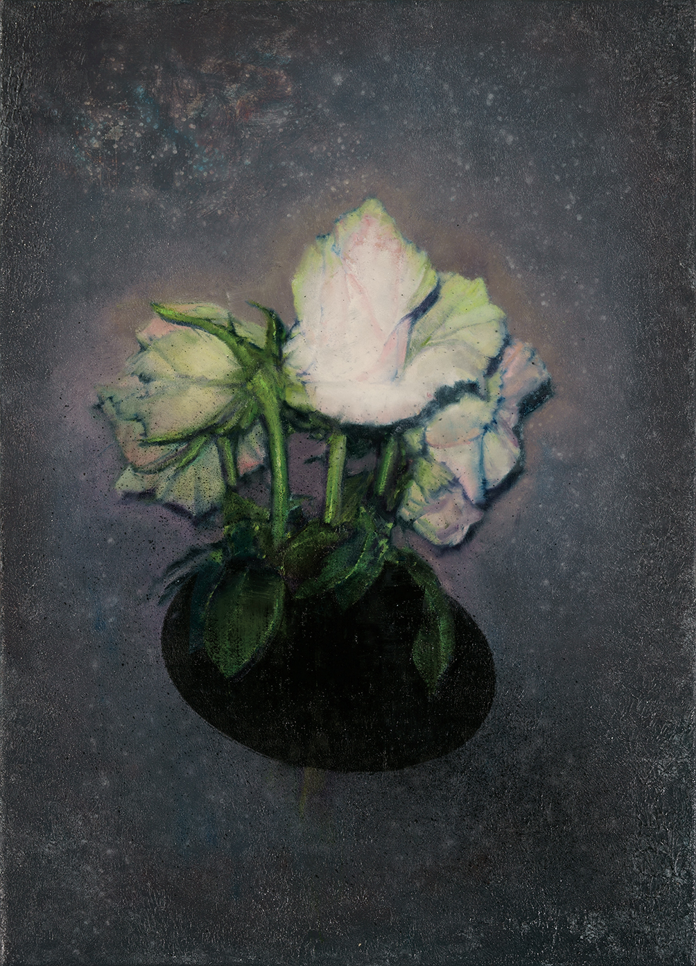 black hole roses, oil on canvas. 70,5x50cm. 2019