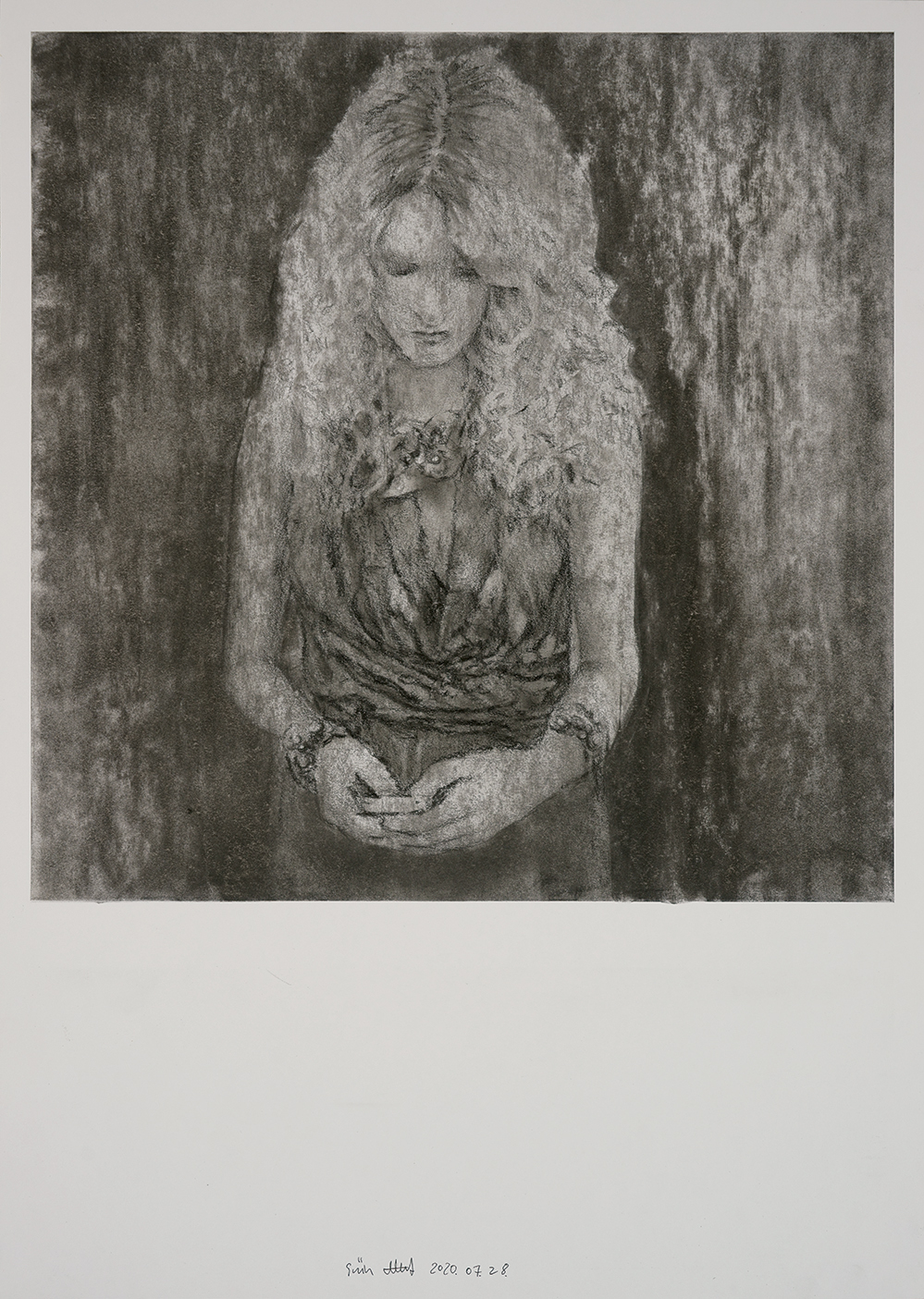 Drawing, graphite and charcoal on paper, 59,5x42cm 2020 07 28