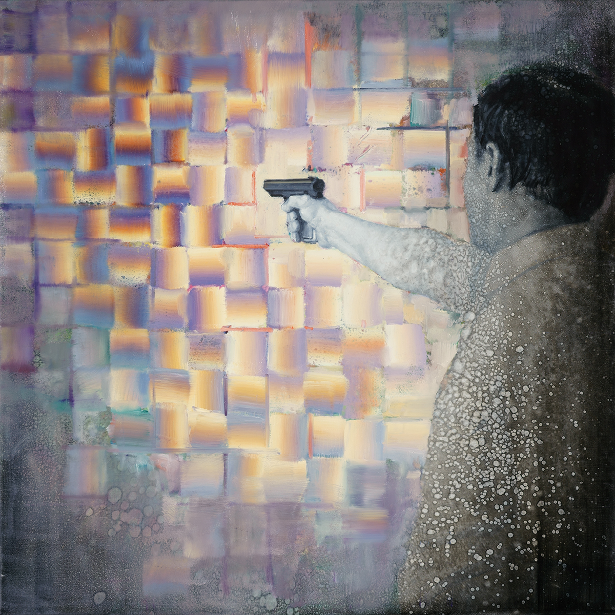 gunshot, oil on canvas. 85x85cm. 2021