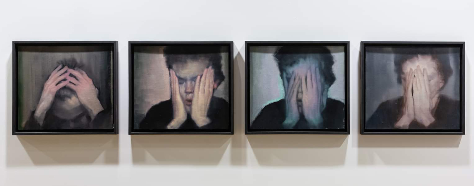 silent movie 1-4, oil on canvas mounted on board, 4x35x40cm. 2013
