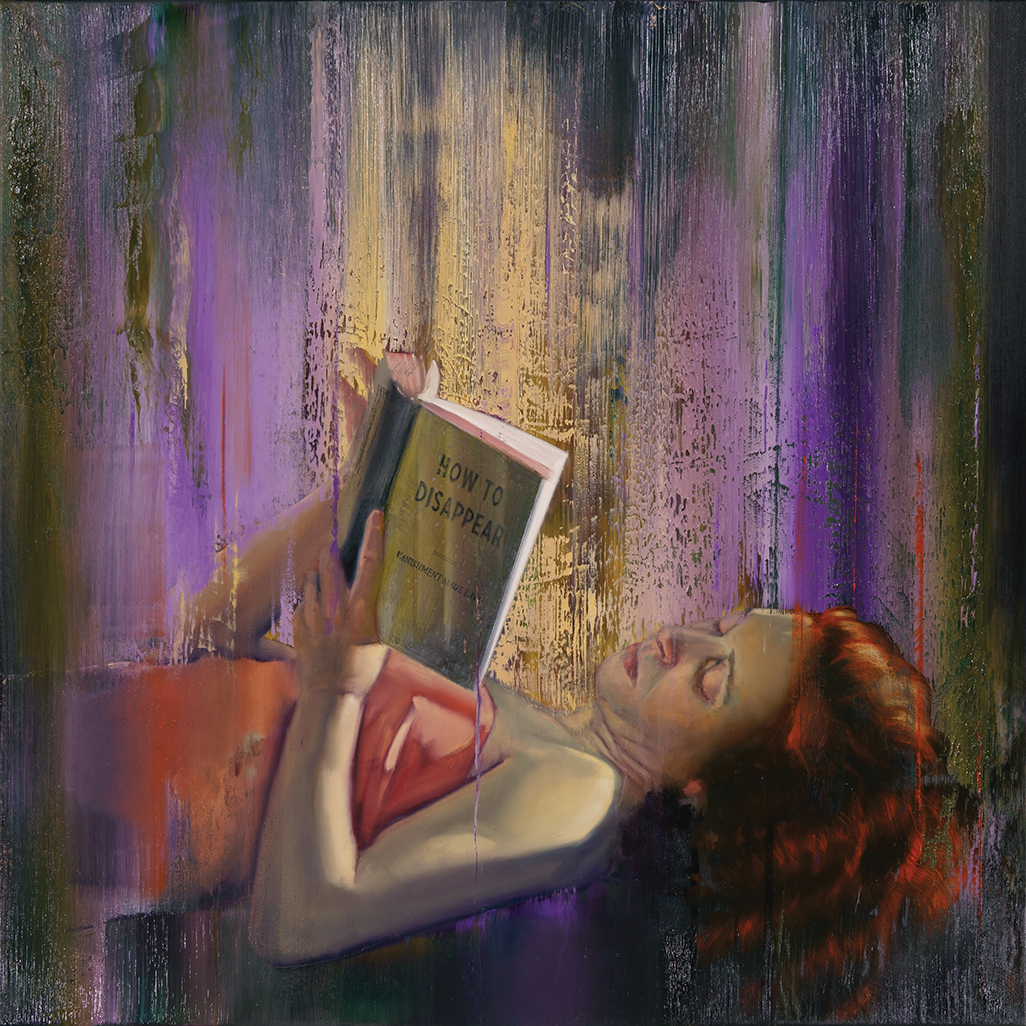 reading a book, oil on canvas. 85x85cm. 2022