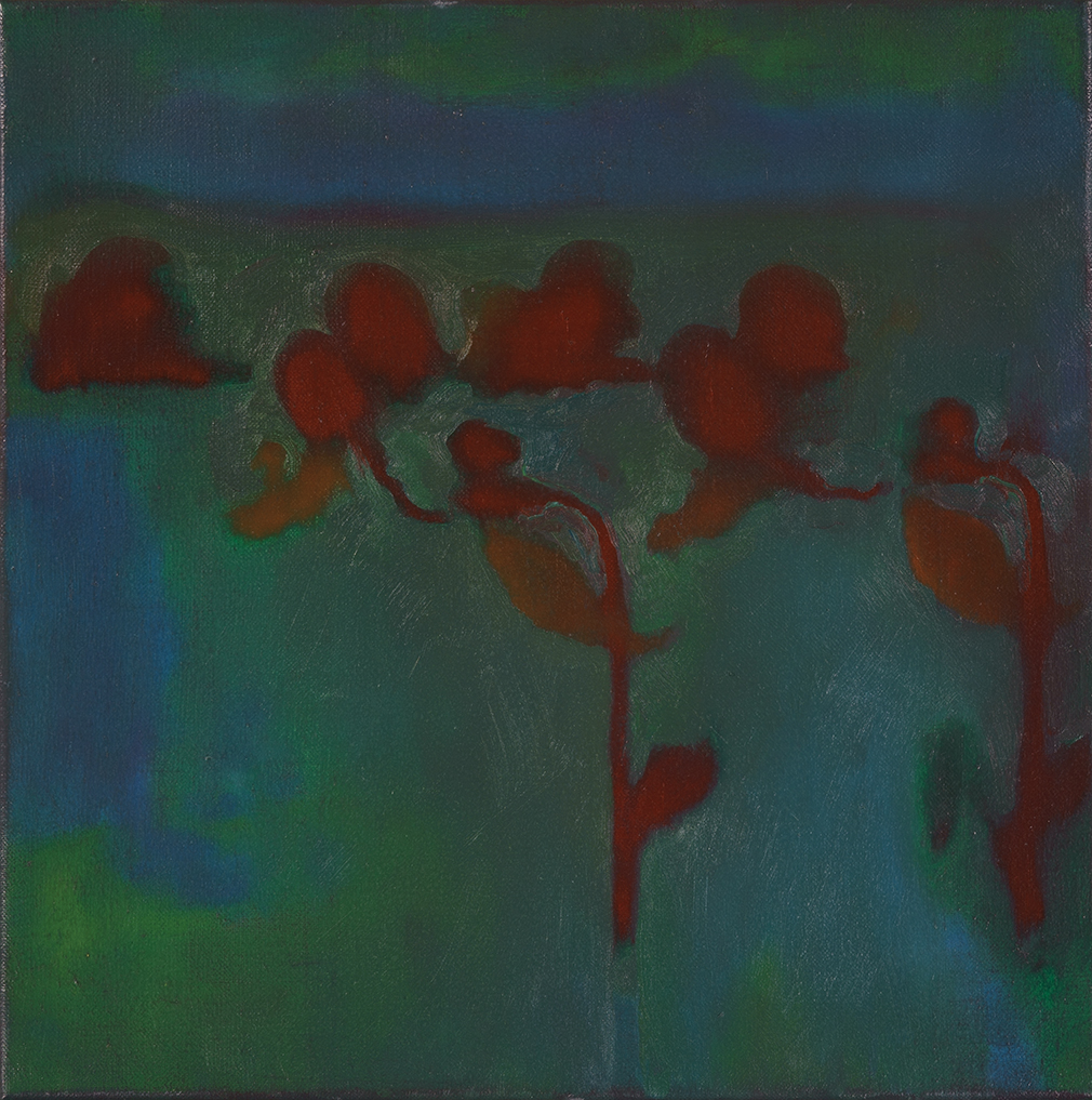 flowers, snails oil on canvas. 40x40cm 2000
