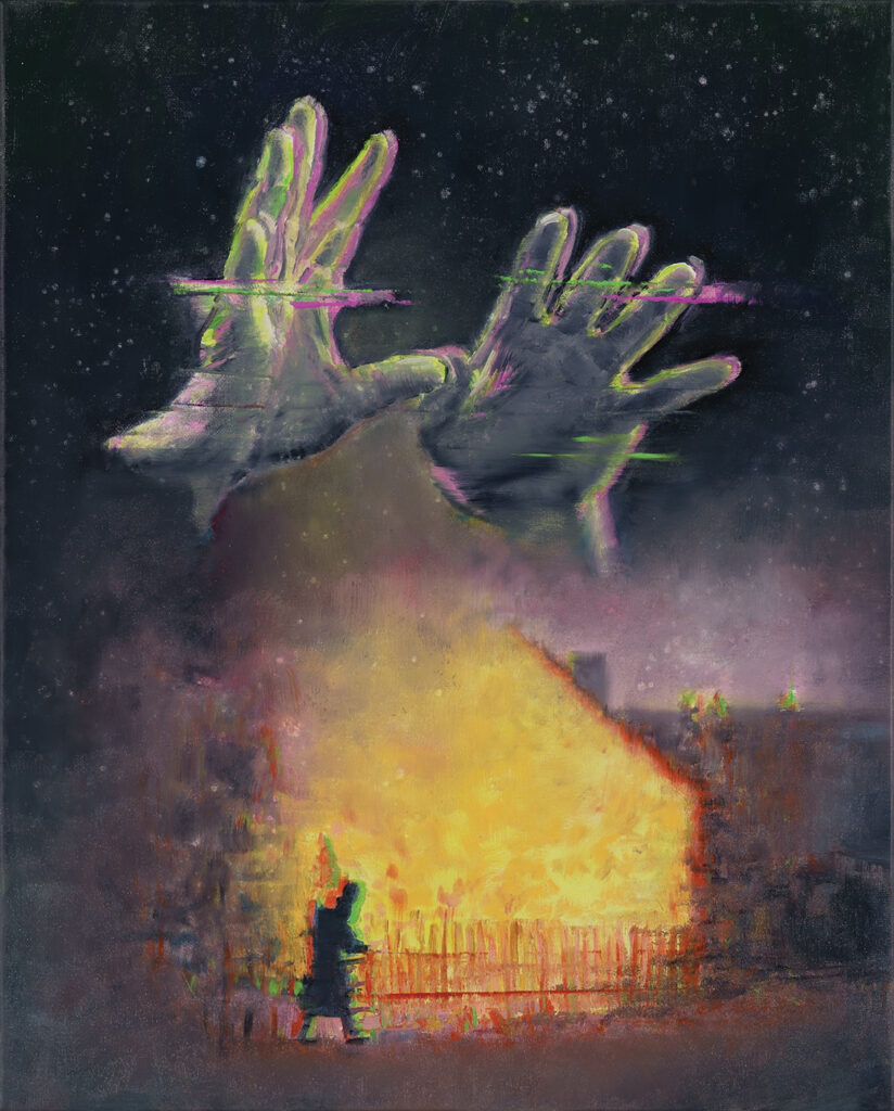 House on fire, oil on canvas, 50x40cm. 2026