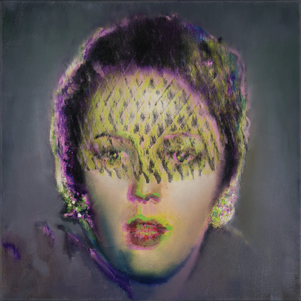 Birdcage Veil, oil on canvas, 35x35cm. 2026