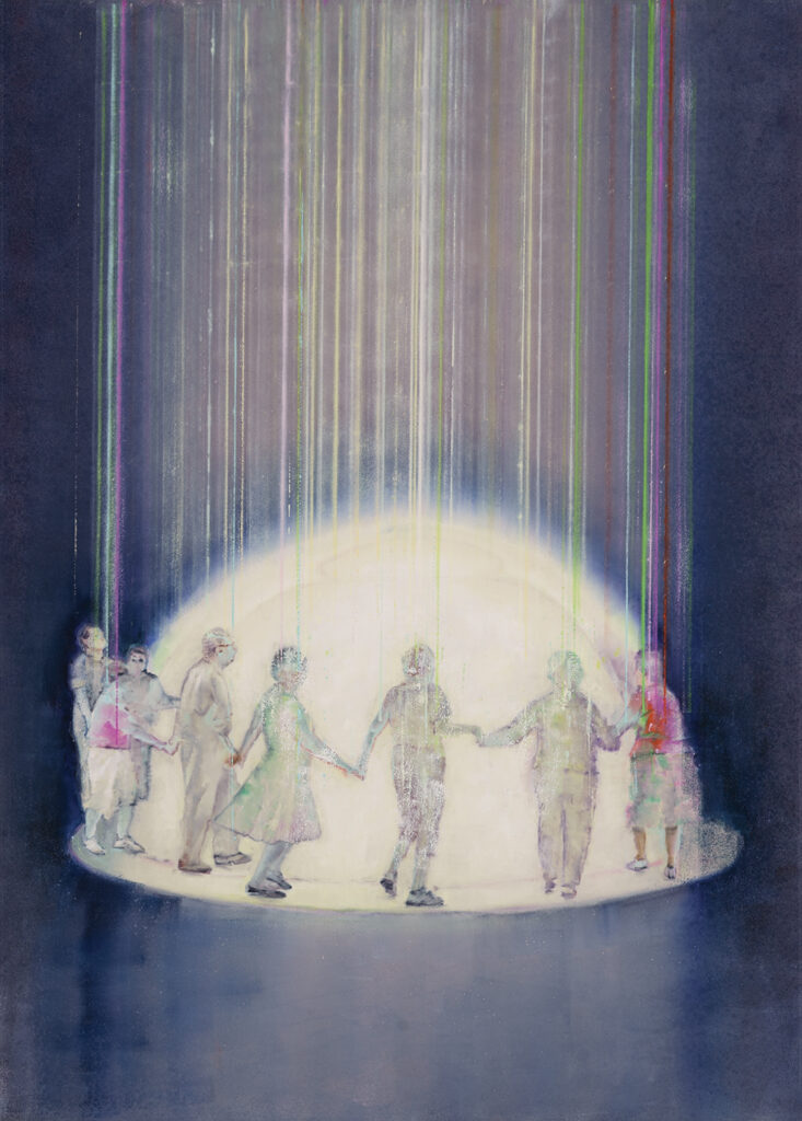 attila szucs, Round dance, oil on canvas, 140x100cm. 2025