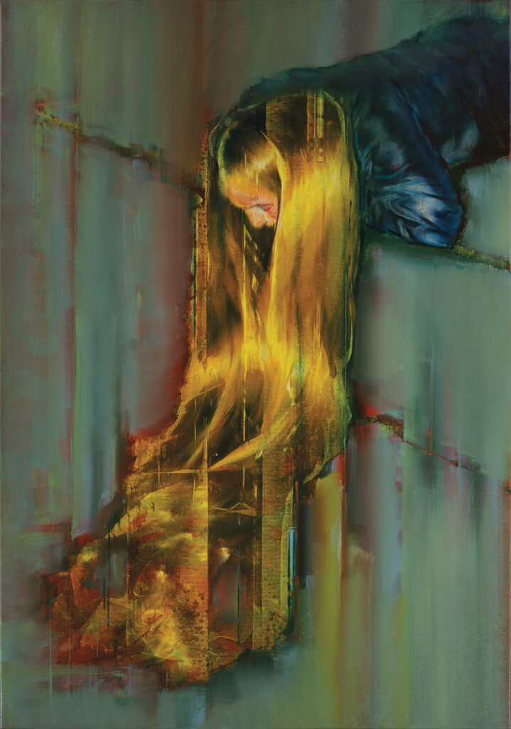 attila szucs, transformation, oil on canvas. 100x70cm. 2024